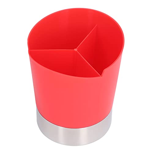 aqxreight 3 Grid Design Straw Dispenser, Stainless Steel Base, Simple and Modern, Plastic, Stainless Steel Material, Coffee Stirrers Holder, Suitable for Bar Counters, Kitchens, Easy to