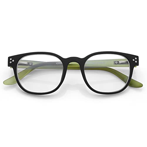 BLUEMOKY Blue Light Blocking Reading Glasses for Women Men, Small Retro Square Reader Computer Glasses