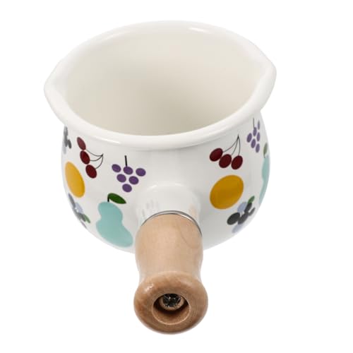PRETYZOOM Pot à Lait Émail Compact Antiadhérent Chauffe-lait Portable Pour Garçon Fille Petit Récipient Cuisson Uniforme Léger Et Facile à Nettoyer