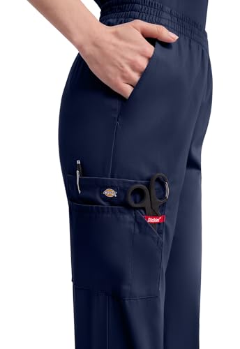 Dickies EDS Signature Scrubs dla kobiet, elastyczne spodnie cargo dla kobiet z miękkiej szczotkowanej popeliny 86106, granatowy, L