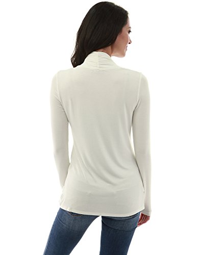 PattyBoutik Women Open Front Pockets Cardigan (Ivory X-Large)