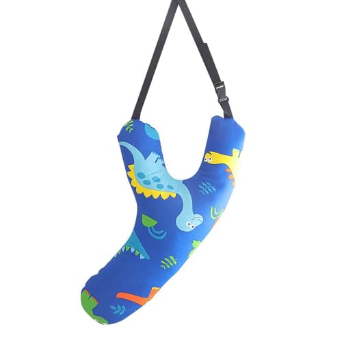 Générique Oreiller de Siège Auto pour Enfants, Oreillers Voiture en Forme Y Dormir, Coussin Voyage, Confortable Soutien la Tête et Le Cou Enfants Longs Voyages(Dinosaure Bleu) - pour Avion, Cabine