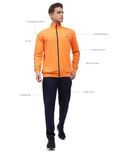 Image of hummel Promo Men's All weather Regular Fit Track Suit with Zipper and Pockets Comfortable Breathable Stretchable Soft Fabric For Everyday Use Ideal for Gym Training or Running Loungwear