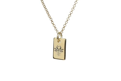 Collier libellule en or 14k à porter au quotidien avec un pendentif personnalisé