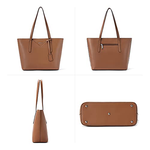 BROMEN Women Handbags Designer Leather Tote Purse Large Capacity Purses and Handbags Shoulder Bag Brown