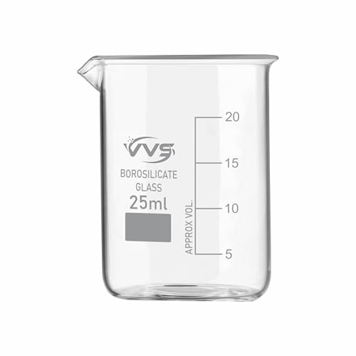 Image of VVS Borosilicate Glass Beaker 25ml pack of 30 of For School College, Lab Laboratry and professional use