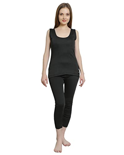 Image of LB Women's Cut Sleeve Top & Pyjama Thermal Winter Innerwear Set