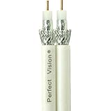 Perfect Vision PVCX2W 500 Ft Dual Coaxial Cable RG6 Solid Copper White CB2W06DSCR0-05 Reel in A Box