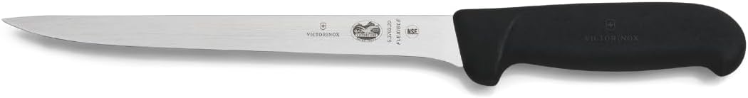 Victorinox Fibrox 8-Inch Fillet Knife with Straight Edge and Black Flexible Handle