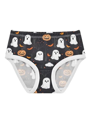 ZZKKO Cute Ghosts Pumpkins Girls Underwear Toddler Panties for Girls Comfort Brief Size 2T