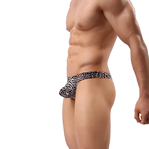 Qiati Men's Leopard Thong Underwear Bikini Low Rise G-String Lingerie For Men Sexy Briefs Swimwear Jockstrap Pack Of 2 (Xxl) #TOP5