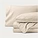 Bare Home Organic Cotton Flannel Sheet Set - Full Size - 100% Cotton - Double Brushed for Extra Softness & Comfort - Warm, Cozy, and Durable - Breathable - Bed Sheets (Full, Sand)