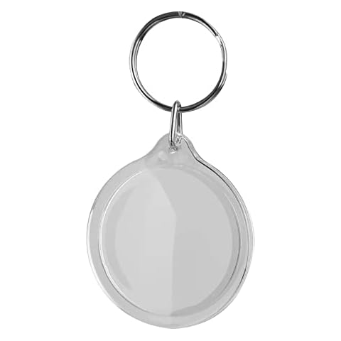 Petyoung 100pcs Acrylic Blank Keyring Photo Picture Insert Keychain Clear DIY Photo Holder Keychains Frame Cover