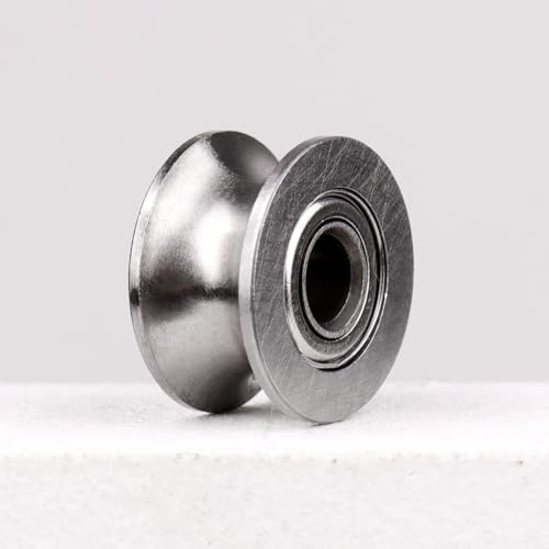 Atoplee 10pcs U Groove Sealed Guide Pulley Miniature Bearing, (ID) 4mm x (OD) 13mm x (Thickness) 7mm Bearing Steel Pulley Wheels Set