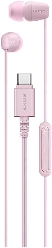 Sony IER‑EX15C USB‑C Wired Earbuds with Mic – Lightweight in‑Ear Headphones for Android, iPhone, Laptop & PC – Tangle‑Free Cable, Clear Sound – Perfect for Travel & Everyday Use – Pink