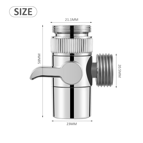 1 Stück Dreiwege-Umstellventil, Wasserhahn-Außenumleitung, Dreiwege-Umschaltventil, Wasserhahn-Ersatzteile, Wasserhahn-Adapter