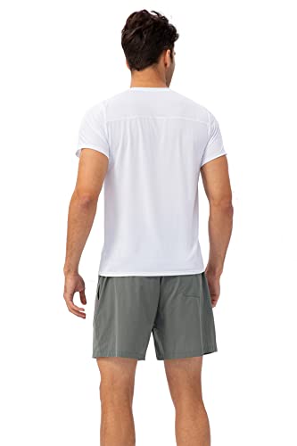 Men's Summer Short Sleeve T-Shirt Athletic Shirts Upf 50+ Quick-Dry Outdoor Solid Workout Running Tee Tops(White,Xl) #TOP2