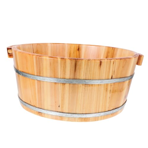 GALPADA Lavabo Multiusos bañera bañera para pies Marrón Cubo de baño Lavabo para los pies Lavabo de baño Balde tazón de baño de pies Baño de pies japonés de Madera Light Brown