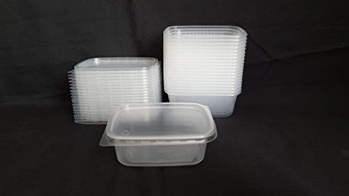 20 piezas 200 ml pequeño rectangular desechables de plástico cubo de recipientes con tapa para alimentos Cover