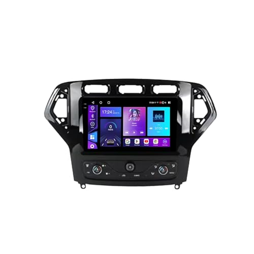 9" Android 15 Pantalla Táctil Radio 2 DIN Coche Pantalla para Ford Mondeo MK4 2007-2014 con Enlace Espejo/GPS/FM/BT/Ventilador de refrigeración/Reproductor Multimedia(2+32G)