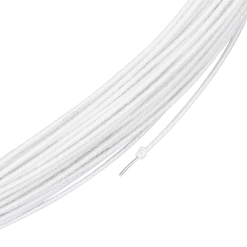 BENECREAT 21.8 Yards White Floral Wires, 20 Gauge Cotton Covered Millinery Wire, Iron Stem Wires for Florist Crafts Making Sewing Supplies Brim Making Accessories