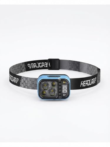 Orret Home 4 Modlu Dijital Şarj Göstergeli Kafa Lambası – Type-C Şarj Girişli, Su Geçirmez LED Fener, Kamp, Balıkçılık, Doğa Yürüyüşü ve Acil Durumlar İçin Uygun (Dijital Göster)