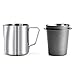 SHUOGUO Kubek dozujący kubek do wąchania kawy podajnik w proszku z dzbankiem do mleka 350 ml, dzbanek do espresso do spieniania latte, dzban do spieniania mleka (kolor: Burgundowy)