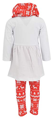 Image of Unique Baby Girls Kids Toddler 3pc Outfit Set Long Sleeve Stretch Tunic Top Leggings and Scarf