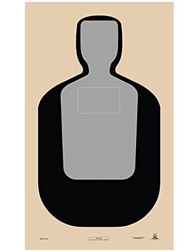 TQ-19 Shooting Target, Official NRA Paper Shooting Target, Law Enforcement Training & Qualification Target (Black, 100 Target Pack)