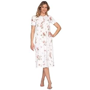 e.Femme® Kate 2348 Chemise de nuit à manches courtes pour femme 100 % coton