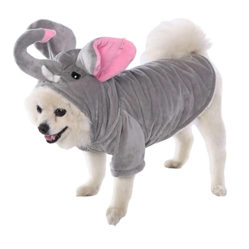犬の象コスチュームパーカーコットンペットの楽しいドレスの機会ハロウィーン誕生日コスプレコートコットンドッグジャンプスーツ