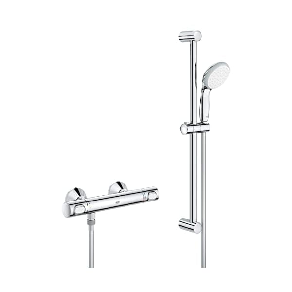 GROHE Precision Flow - Thermostat-Brausearmatur (DN 15, mit Brausegarnitur 900mm), chrom, 34842000