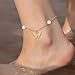 NFYBD 14K Real Gold Butterfly Anklets for Women, Yellow Gold Butterfly Ankle Bracelets with Pearl White Opal Anniversary Christmas Valentine's Day Jewelry Gifts for Wife Her Mom 6.5''+1''+1''