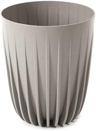 Lamela MIRA ECO with WOOD Flowerpot Herb Plant | New Season 2022 | Balcony Garden Container Bucket | 2in1 set Two parts with insert | Unique Surface Design | impress (Ø 19cm H 22,6cm, Forest Green)