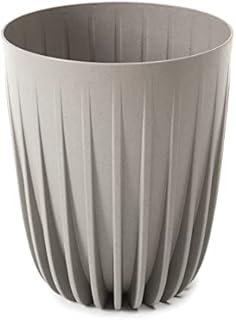 Lamela MIRA ECO with WOOD Flowerpot Herb Plant | New Season 2022 | Balcony Garden Container Bucket | 2in1 set Two parts with insert | Unique Surface Design | impress (Ø 19cm H 22,6cm, Forest Green)