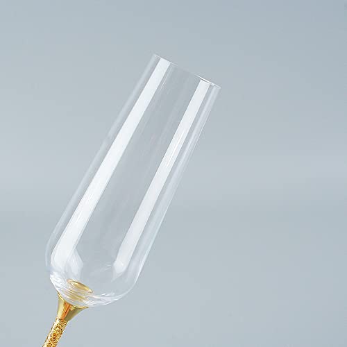 Copas de champán para bodas con diseño de cristal transparente en set de 2 piezas para mesas 7