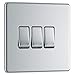 Price comparison product image BG Electrical Screwless Flatplate Triple Light Switch