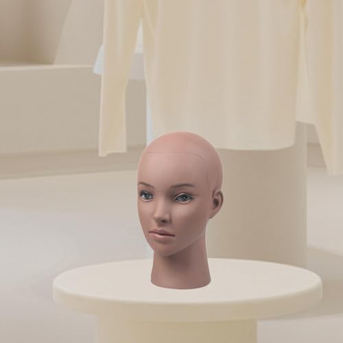 Cabeza de maniquí calva estable para moldear pelucas y exhibir gorros sin caídas 4