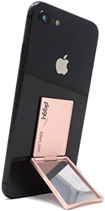 Flip Stand (aka Piggy Pro) Adjustable Phone Stand & Grip with Compact Mirror, Compatible with Magnet Car Mount (Rose Gold)