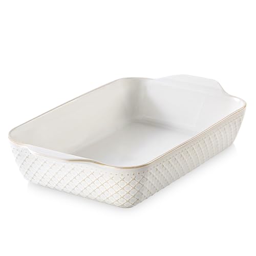 DOWAN 9x13 Deep Lasagna Baking Dish, Ceramic Casserole Dish for O...