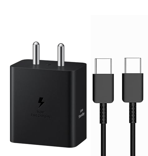 Image of Original 25W USB-C Power Adapter & Cable Compatible with Samsung Galaxy M55 /M54 /M33 & More Fast Charging Set Compact & Durable Black -New Model