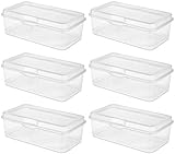 STERILITE 6 Pack 18058606 Plastic FlipTop Latching Storage Box Container Clear