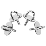 MUELODSIC 4 Piezas Ganchos Techo Acero Inoxidable con Rosca Placa Ojo para Colgar Pared y Techo Soporte Seguro para Hamacas y Accesorios Náuticos Paquete de Unidades