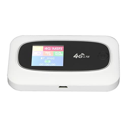 Image of 4G WiFi Hotspot Router, Portable Wireless Router with LED Screen and SIM Card Slot, for Smartphone Laptop Tablet PC (White)