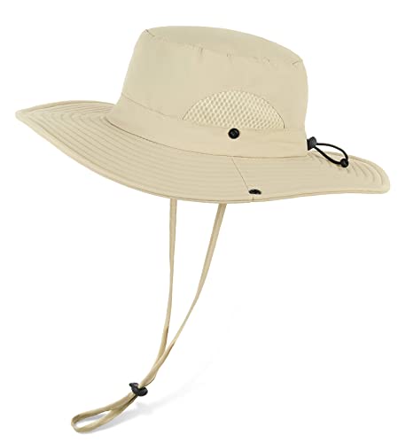 Wmcaps Sun Hats for Men, Wide Brim UPF 50 Sun Hats Summer Mesh UV Protection Beach Safari Hat, Fishing Walking Hiking Boonie Hat with Adjustable Chin Strap Waterproof Breathable - Image 3