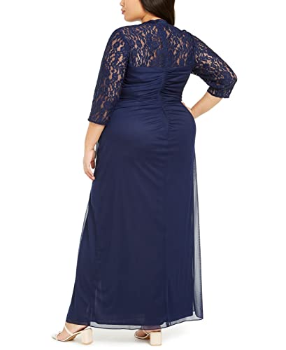 Image of Alex Evenings Womens Plus Size Long Sleeve Sweetheart Neckline Dress