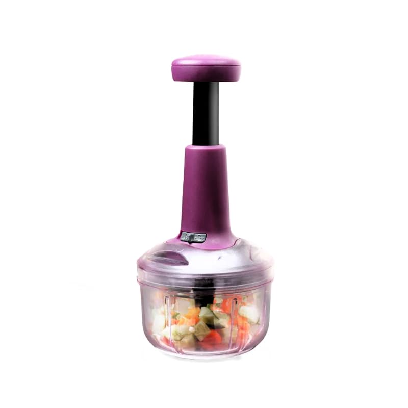 Super Mom Tringo | Effortless Manual Hand Press Push Chopper 750 ML | 6 Blades for Vegetables & Fruits | Ideal for Chopping Onion, Salad, Tomato, and Potato | Handy Kitchen Tool-image-36