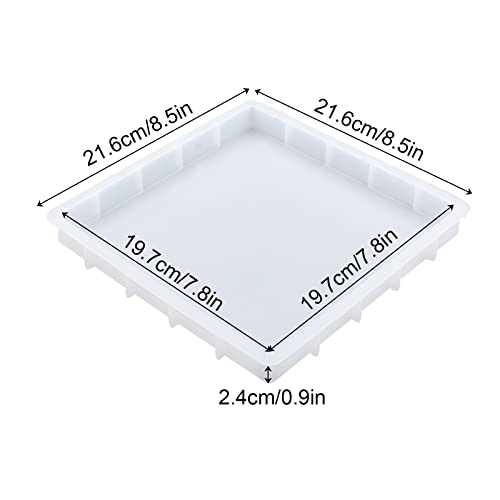 WANDIC Square Shape 3D Silicone Mold, 1 Piece Crystal Epoxy Resin Mould Mirror Silicone Mold for Specimen Art and Home Decoration - Image 2