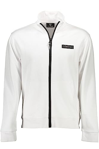 Felpa con zip uomo Plein Sport blanc pour le sport