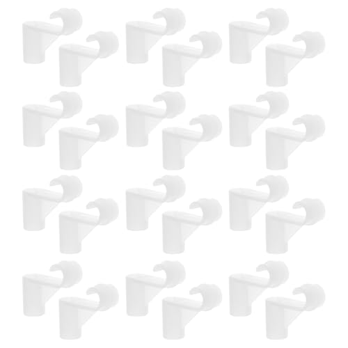 jojofuny 50 Ganci per Asta Armadio in Plastica Spessa 16Mm Supporti Resistenti Antiscivolo per Appendere Abiti Organizzatore Salvaspazio per Guardaroba Bagno e Balcone